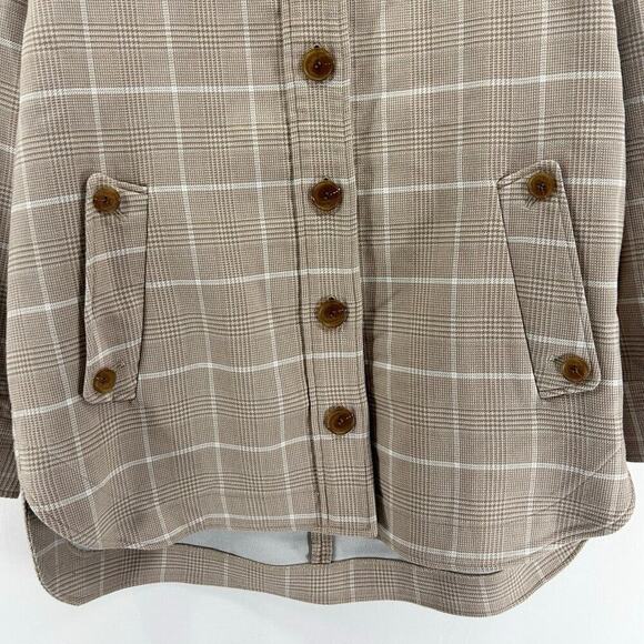 Moussy Tan Plaid Chore Shirt Jacket Oversized - Picture 5 of 7